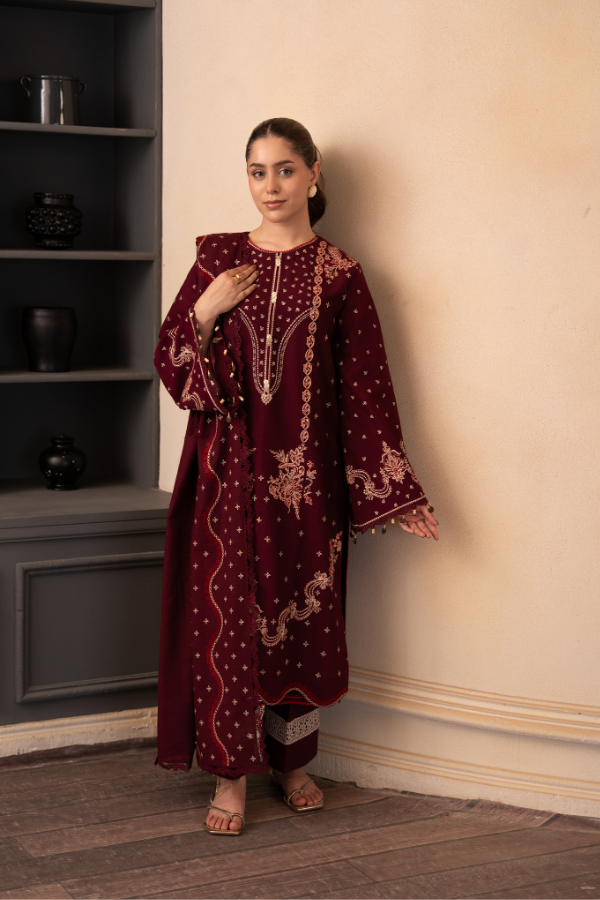 3 Piece - Embroidered Khaddar - V7 - 10