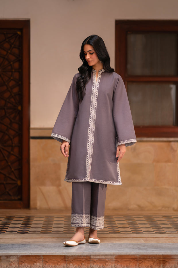 2 Piece - Dyed Embroidered Khaddar Suit - LC-02