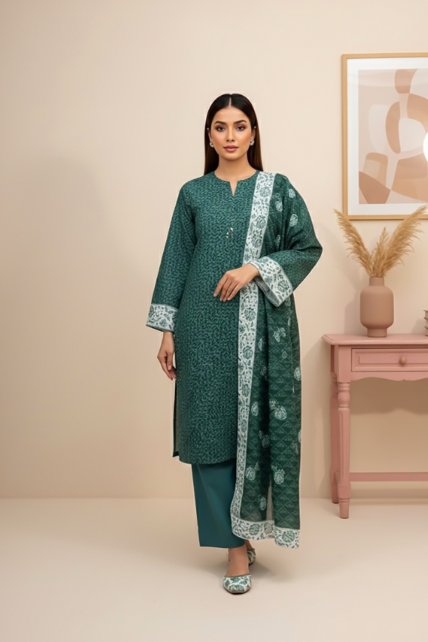 3 Piece - Printed Premium Khaddar - V5 - 01