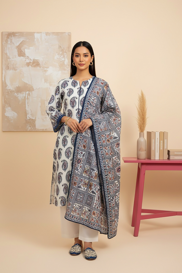 3 Piece - Printed Premium Khaddar - V5 - 05