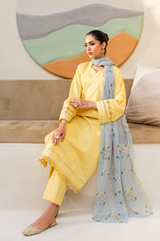 3 Piece - Embroidered Lawn Suit - Maane-meer