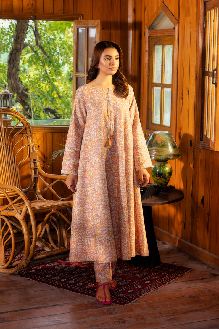 2 Piece - Printed Khaddar Suit - MSV1-08