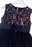 Navy Bow Party Frock