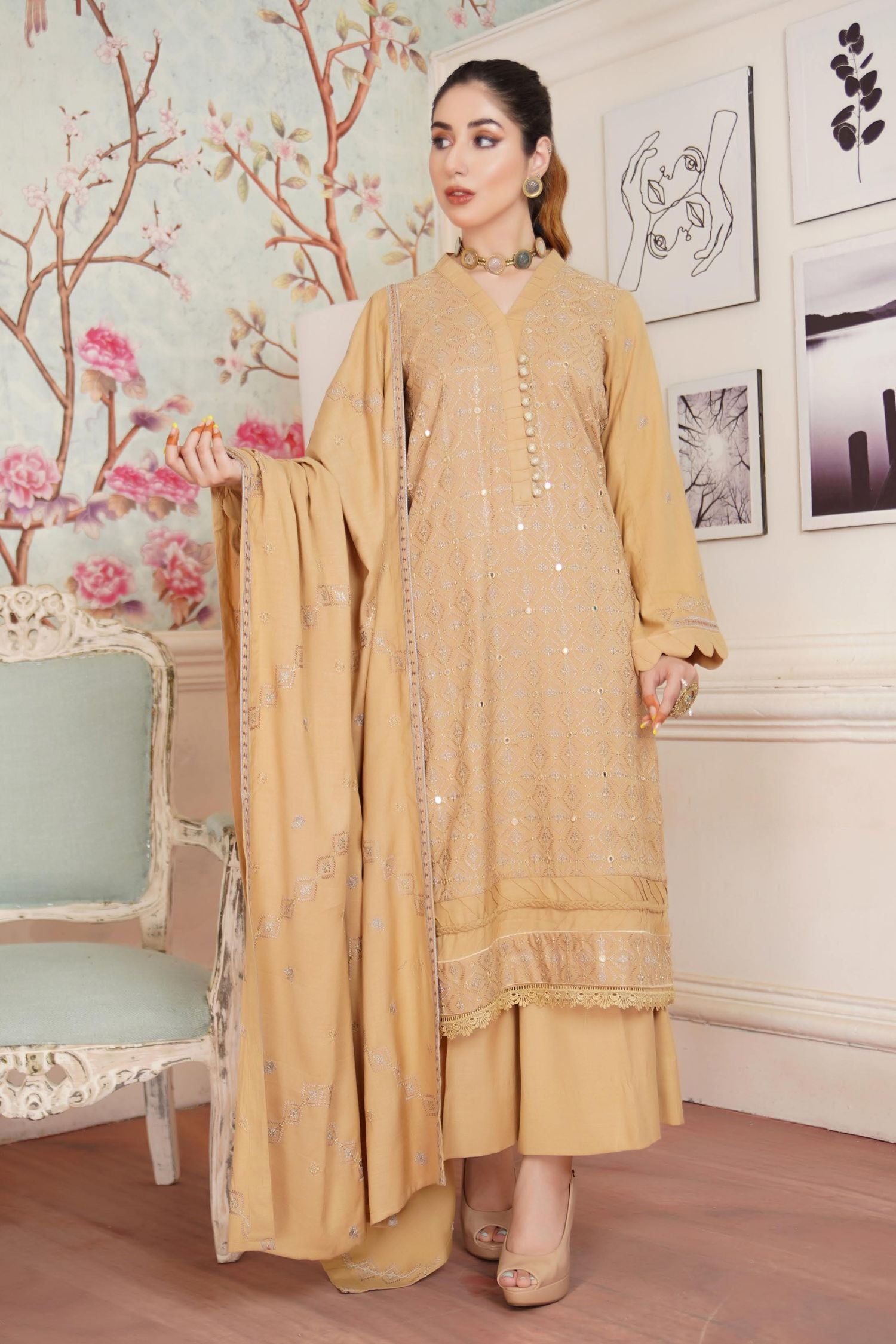 Embroidered Dhanak – 02