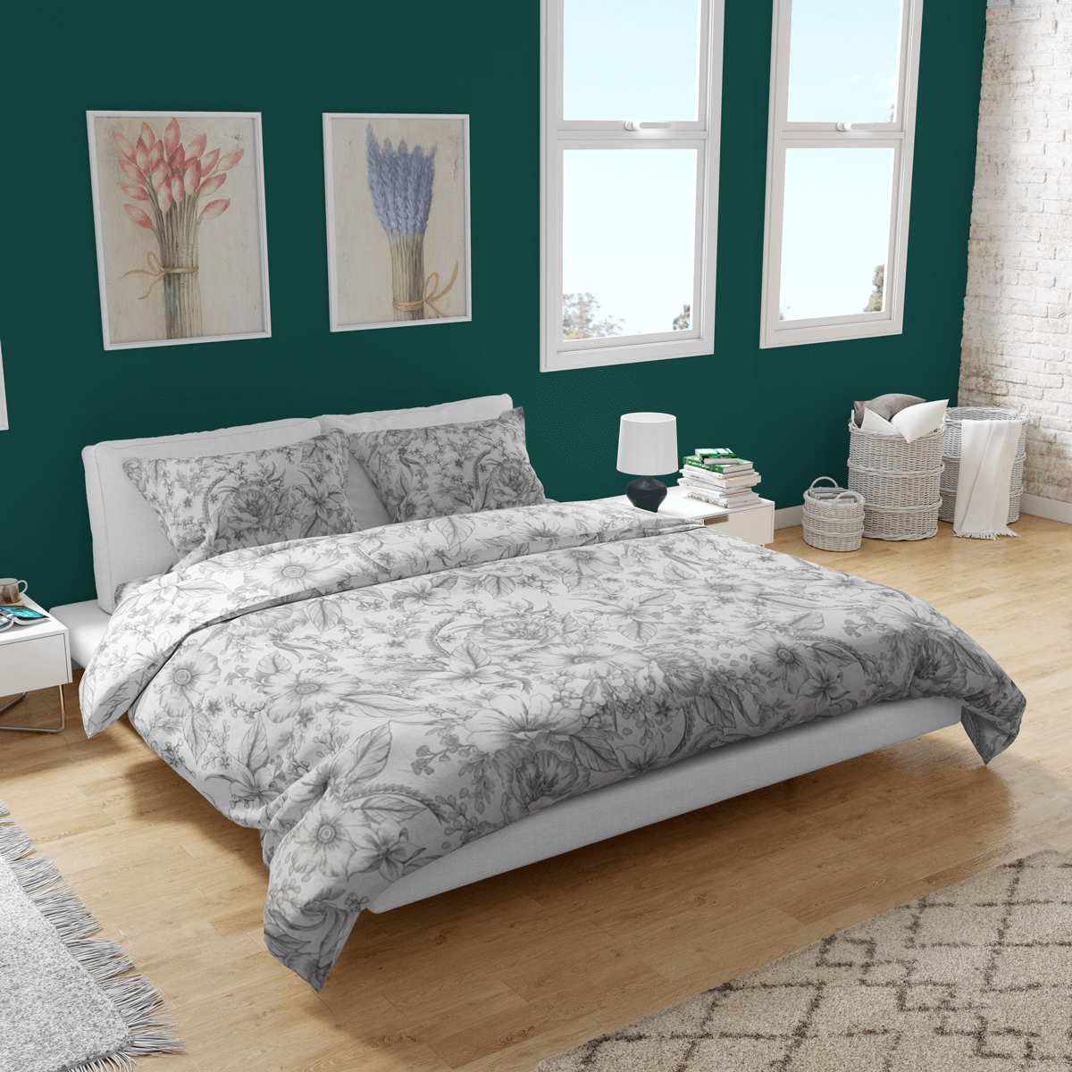 White-Spring Bed Sheet Set