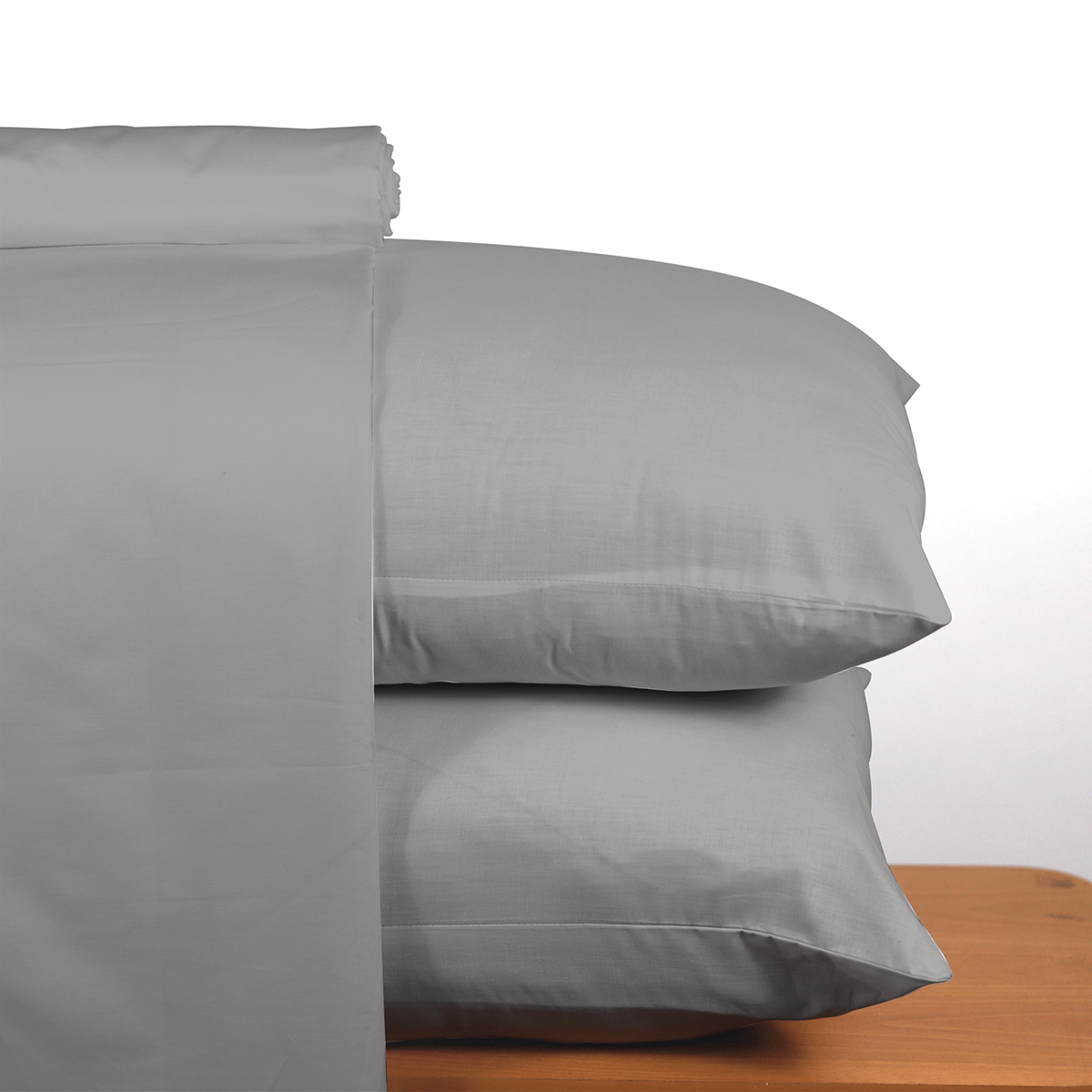 Light Grey Solid Bed Sheet Set