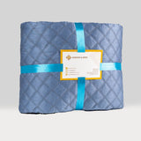 Embroidery Quilted Bedspreads Dark Blue