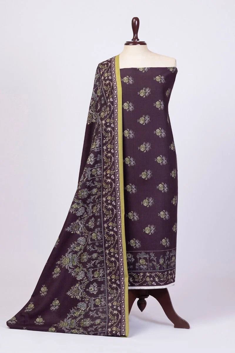 3PC Printed Khaddar Suit With Printed Khaddar Dupatta – 131